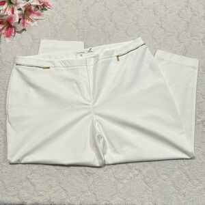 Calvin Klein - White Dress Pants w/Gold Hardware, Size 22W